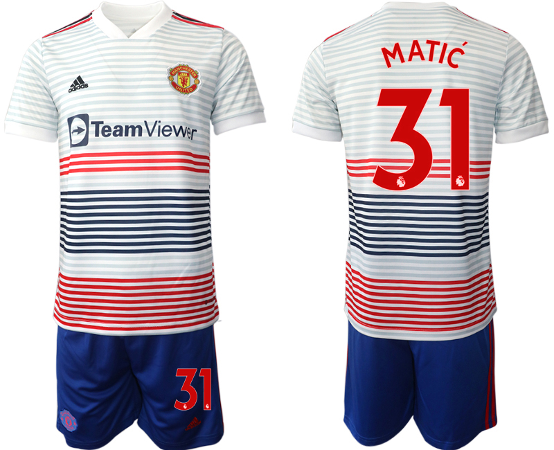 Men 2022-2023 Club Manchester United away white #31 Adidas Soccer Jersey
